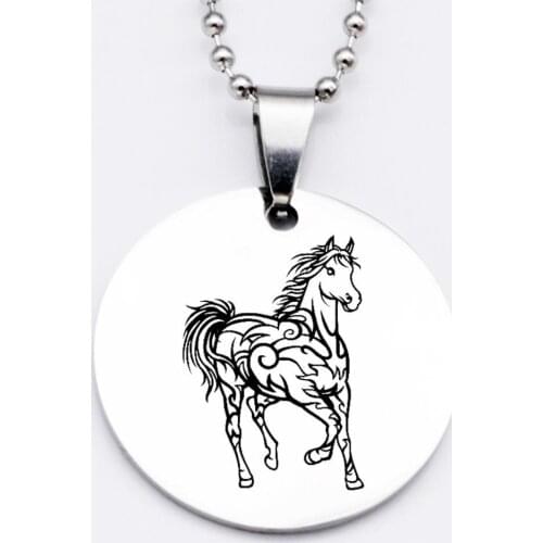 Cute stainless steel unicorn necklace horse, flower pattern animal necklace holiday gift cartoon necklace 2020
