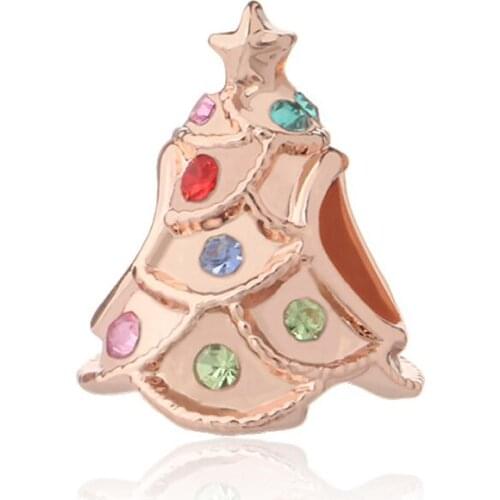 Christmas tree charms pendant bead trinket berloque fit original pandora bracelet & bangle accessories diy jewelry for women