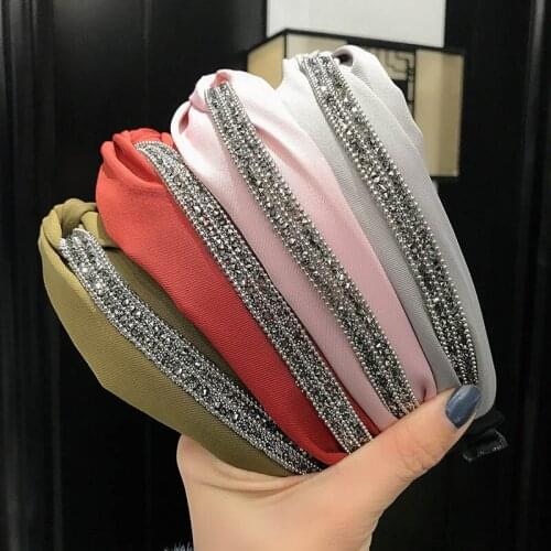 Fashion Headband Womens Hairband Cross Hair Hoops High Quality Shining Rhinestone Girl Hair Accessories Headwear Wholesale