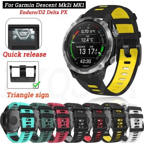 22 26mm Quick Release Silicone Watch Band Strap For Garmin Fenix 6 6X 5 5X D2 Tactix Bravo Descent MK1 MK2i Wristband Bracelet