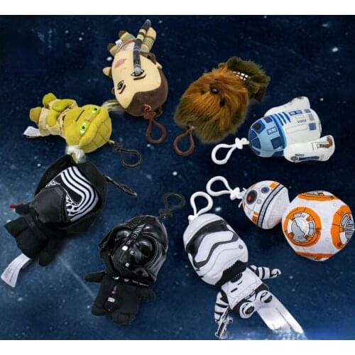Star Wars Doll Pendant Keychain Keyrings Stuffed Toys Plush Toy Kylo Ren R2D2 R2-D2 Chewbacca Darth Vader Model Anime Figures