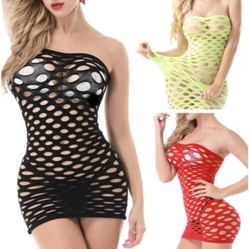 Sexy Fishnet pajamas Women Sex Clothes See Through Open Crotch Body stockings Mesh Hollow Out Lingerie Costumes Mesh pajamas