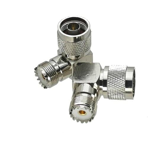 1Pcs N Male Plug to UHF SO239 Female Jack Right angle RF Adapter Connector Coaxial For Radio Antenna High Quanlity