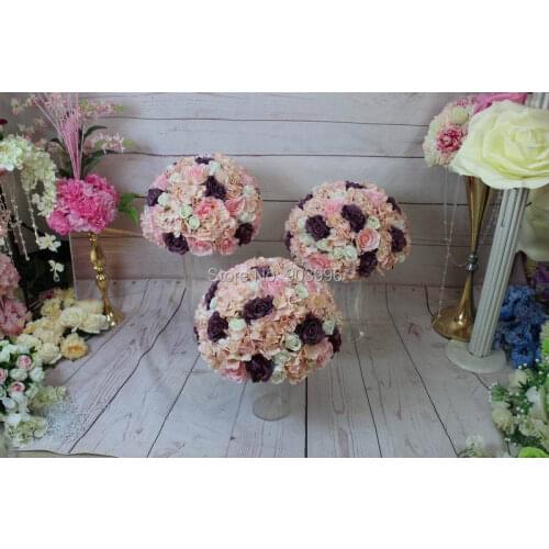 SPR 35CM wedding table centerpiece flower ball flower wall backdrop artificial rose road lead arch flore for party arrangement