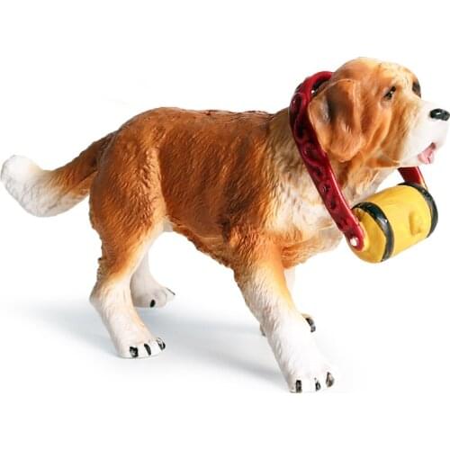 13.3*5*6.5CM simulation static solid wild animal model rescue dog pet dog childrens hand-made toy ornaments