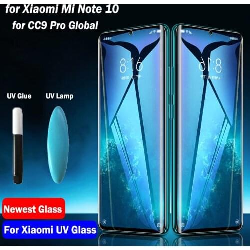 UV Tempered Glass for Xiaomi Mi Note 10 lite Pro Mi 10 youth Liquid Glue Screen Protector Xiomi Mi CC9 Pro Note 10 Film P30 Pro