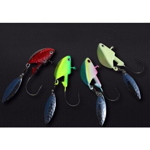 Outdoor Lure Fishing Spinner Bait Jig Head Willow Blade Noctilucent Light Swimming Jighead Bait Shore Lake Sea Fishing Tackles