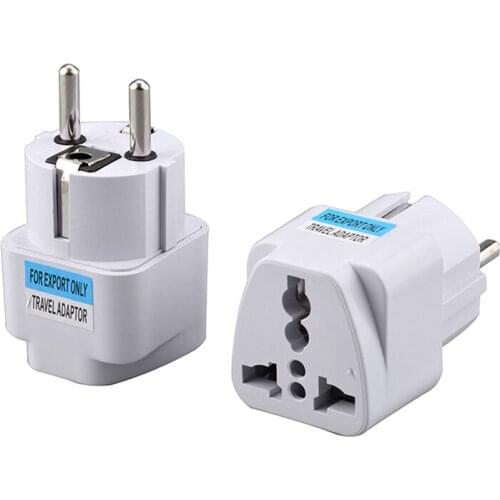 Universal AC 250V 10A Smart Socket Converter EU Plug Travel Adapter US German Electrical Power Plug Two Hole Design Adapter