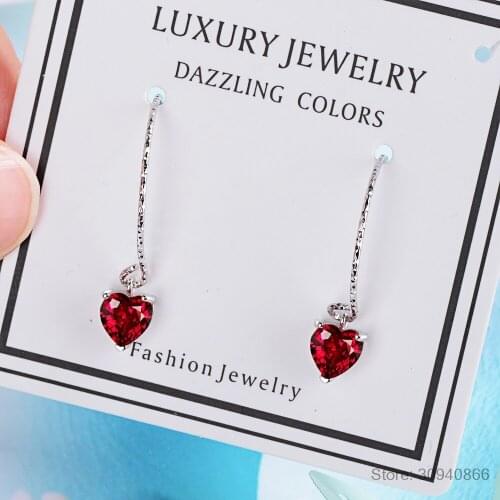 Real 925 Sterling Silver Cute Red Heart Enamel Pendant Necklace For Women Fashion Original Chain Fine Jewelry Gift CSN050