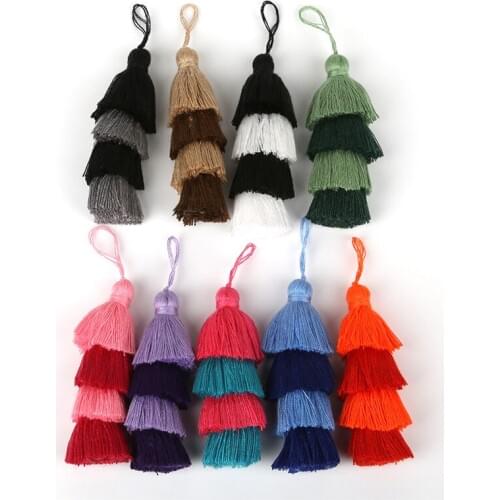 1pc 4 Layer Fringe Height Approx 8cm Lanyard Approx 2cm Arts Crafts Sewing DIY Apparel Sewing Fabric Tassel Fringe