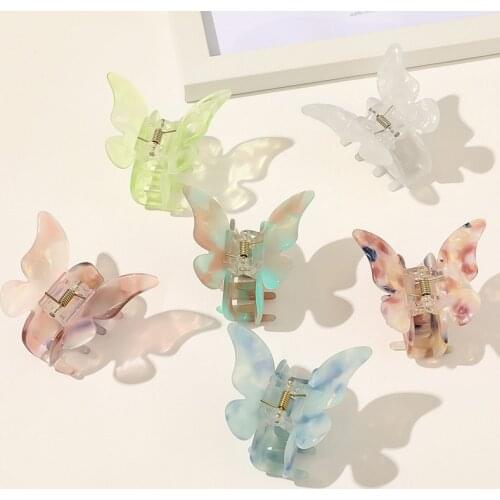 1PC Mini Cute Butterfly Hair Claws Clamps Clips Plastic Hair Crab Colorful Hairpins Fashion Hair Accessories for Women Girls