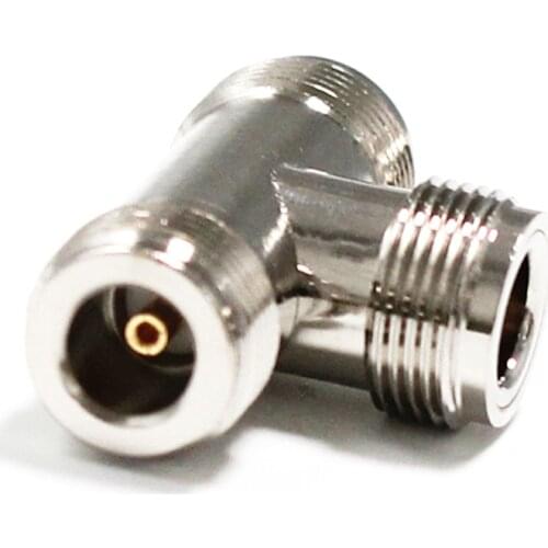 1pc N Female Jack to 2*N Female Jack RF Coax Adapter convertor Straight T type splitter Nickelplated NEW wholesale