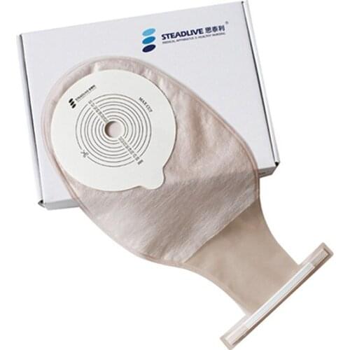 10pcs~One-piece Drainable Colostomy Bag with Steel Wire Closure,Portable&Odor-free Opaque Stoma Care Bags,Cut size 15-65mm