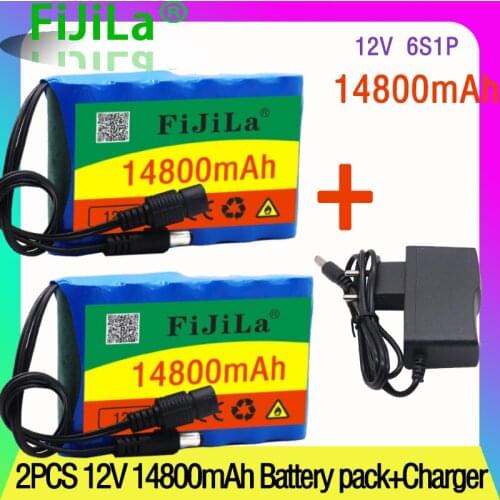 100% original 12V battery pack 14.8Ah 18650 Rechargeable Lithium Ion battery pack capacity DC 12.6V 14800mAh CCTV Cam Monitor