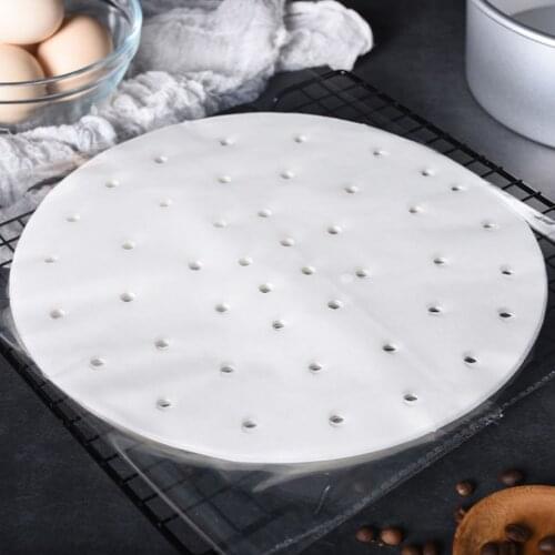 100Pcs Airfryer Paper Parchment Sheet Non-stick Basket Mat Kitchen Tools Airfryer Frying Cooking Baking Steaming BBQ Accessories