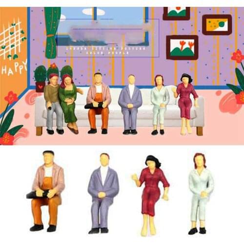 100Pcs Model Building People Figures Passengers Train Scenery 1:100/1:150 Scale Mixed Color Pose Building Layout Model People