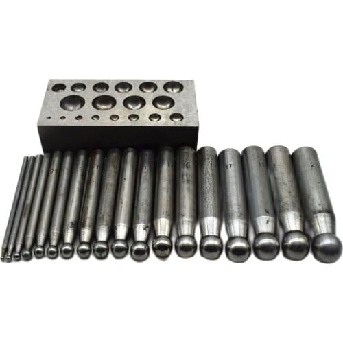 18pcs Dapping Doming Punch Set Steel Forming Block For Silversmith Jewelry Shaping Tool