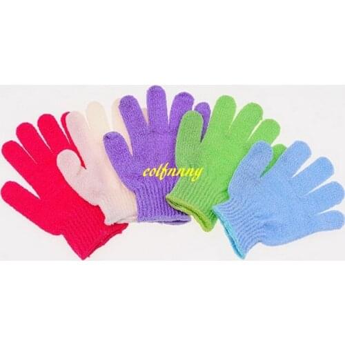 500pcs/lot Fast shipping Women Bath Glove Moisturizing Spa Bathwater Scrubbing Bath Exfoliating Gloves Random color