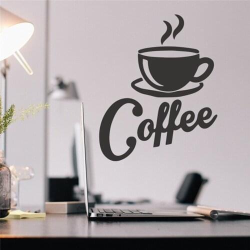 A Cup of Coffee Wall Sticker Home Office Decor Decals Living Room Bedroom Home Decor Self-adhesive Art Wall Mural