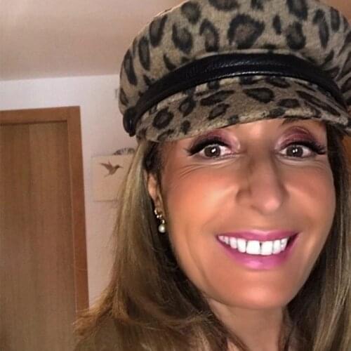 Spring Autumn Women Leopard Print Beret Female Flat Flat Cap Hats For Women Newsboy Cap British Style Beret Fashion