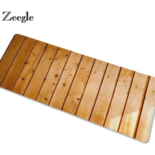Zeegle Floor Mat Wood Carpet for Children Outdoor Rugs Absorbent Kitchen Mat Doormat Non-slip Area Rug for Living Room Foot Mat