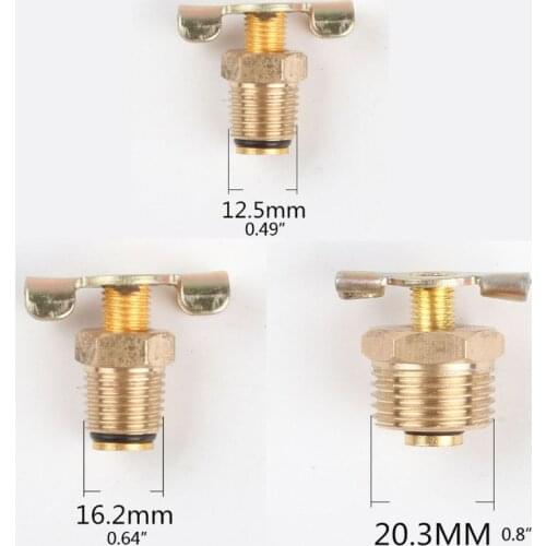 NPT 1/4\" 3/8\" 1/2‘’ Solid Brass Compressor Air Tank Port Fittings Drain Valve N58A
