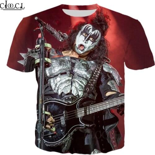 HX Newest Rock Singer KISS Band T Shirt 3D Print Fashion Harajuku Streetwear Pullover Tops Oversized Clothes Drop Shipping