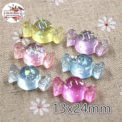 Resin Flatback Cabochon shiny jelly sweet candy Food 10PCS 13x24mm Art Supply Decoration Charm Craft