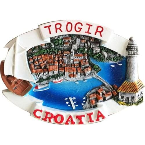 Lychee Croatia Trogir Scenic Refrigerator Magnetic Sticker Famous Landscape Fridge Magnet Modern Home Kitchen Decoration