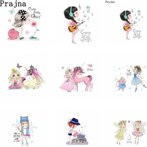 Fashion Girl Iron-on Transfers Patches For Clothes Summer Style Thermal Heat Transfer Vynil Patches For Clothing T-shirt Decor