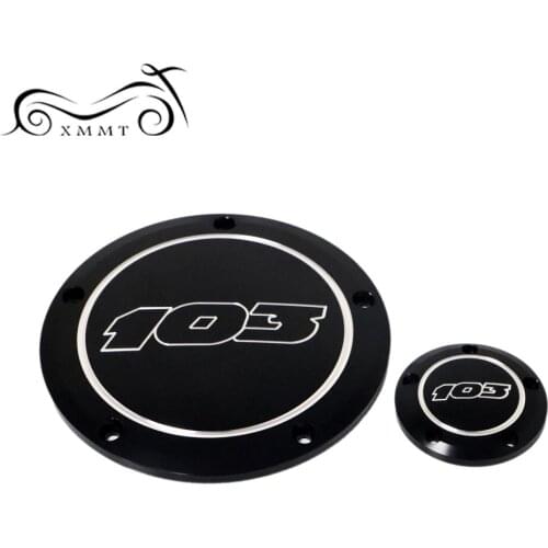 Motorcycle Black Aluminum 103 Derby Cover Timing Timer Cover For Harley Dyna 1999-2014 Softail Touring FLHR Road King