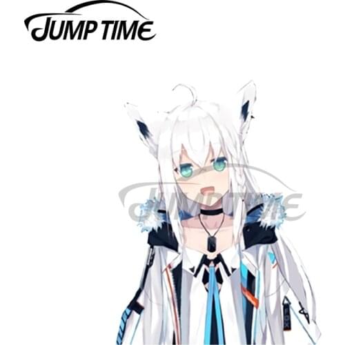 JumpTime 13 x 4cm Shirakami Fubuki Peeker Kawii Surfboard Decal Windshield Occlusion Scratch Car Stickers Motorcycle Decoration