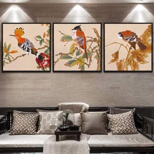 Flowers and Birds New Chinese Decorative Painting Classical Living Room Wall Painting Flower Traditional Chinese Painting
