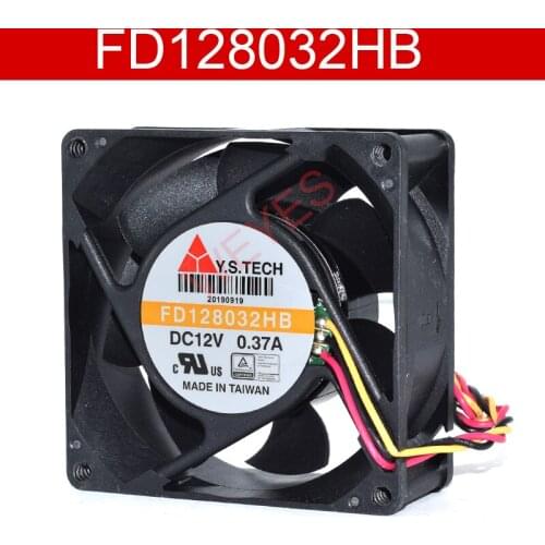 Original For Y.S.TECH FD128032HB DC12V 0.37A Three Lines Cooling Fan