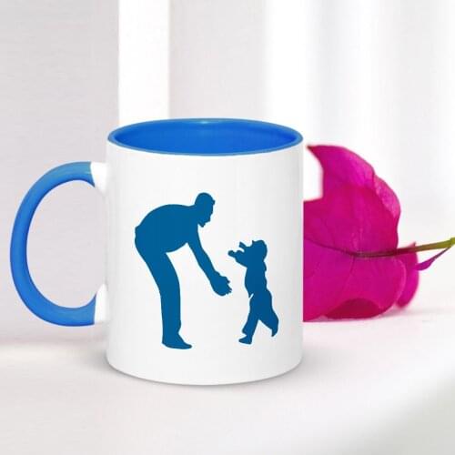 Personalized Blue Mug Cup (Father 'S Day Themed) 002