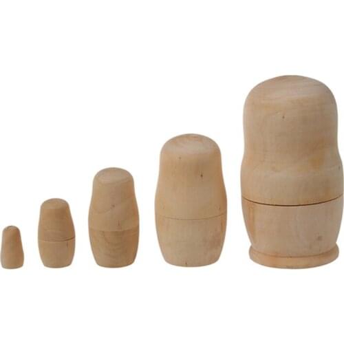 Promotion! Russian Girls Babushka Matryoshka Blank Nesting dolls paint your own set of 5