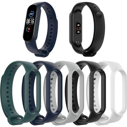 Adjustable Silicone Strap for Xiaomi Mi Band 5/NFC Comfortable Soft Smart Band Replacement Bracelet Wristband Belt