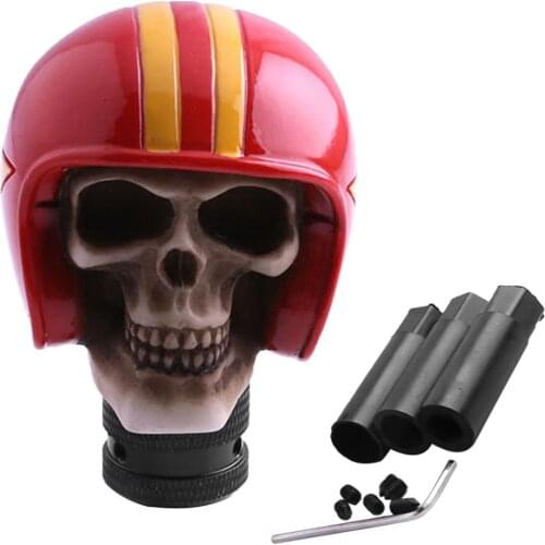 Car Manual Gear Stick Shift Knob Red Skull Cover Handle Shifter Lever