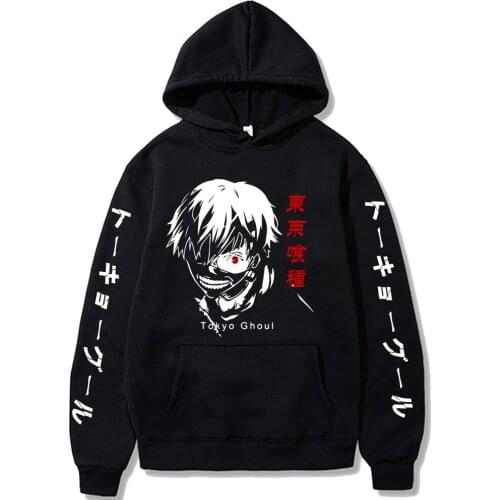 Men Women Unisex Anime Harajuku Cool Kaneki Ken Funly Tokyo Ghoul Print Hoodie Sweatshirt Loog Sleeve
