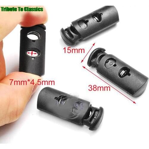NEW 10pcs Multi Style Black Push Cord Lock Spring Clasp Plastic Stoppers Ends Toggles Clip For Apparel Bungee Elastic Rope Parts