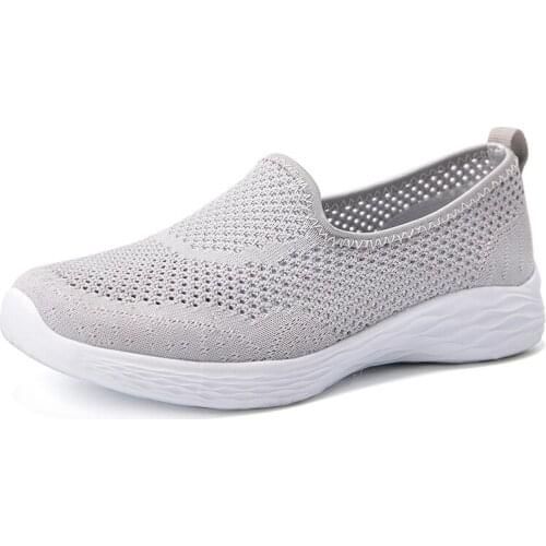 Womens Sneakers Summer Flat Bottom Breathable Walking Shoes Mesh Casual Slip-on Lightweight Shoes 35-40 Size