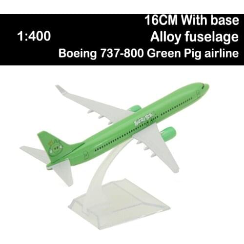 1/400 16 CM Boeing 737-800 Angry Movie Green Pig airline Airliner model aviation toy plane gift collection without undercarriage