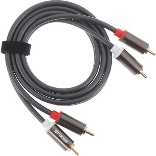1m 2RCA Male to 2RCA Male Stereo Audio Cable Plated for Home Theater
