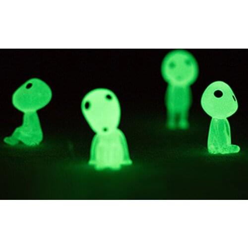 10pcs Princess Mononoke Mini Luminous Glow in Dark Tree Elves Landscape Decoration Resin Garden Fairy Miniature Ghost Landscape
