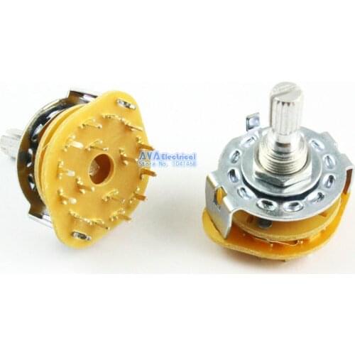 12 Pieces 4 Pole 3 Position 4P3T Channel Band Rotary Switch Selector