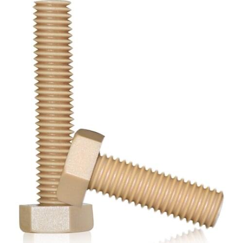 2pcs M10 PEEK external hexagon head screw outer hex high temperature corrosion resistance high strength bolt 20mm-65mm length