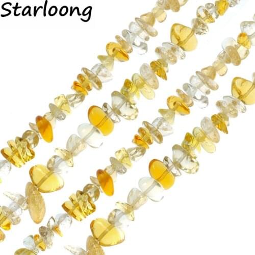 2x6x10mm Irregular Shape Freeform Chip Gravel Natural Stone Strand Bead Athens citrines Stone For DIY Jewelry Making Bracelet