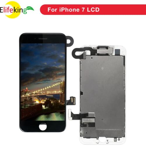 5PCS/lot Pre-Assembled For iPhone 7 8 LCD Full set Assembly Complete Touch Replacement Display + camera +Speaker +matel Plate