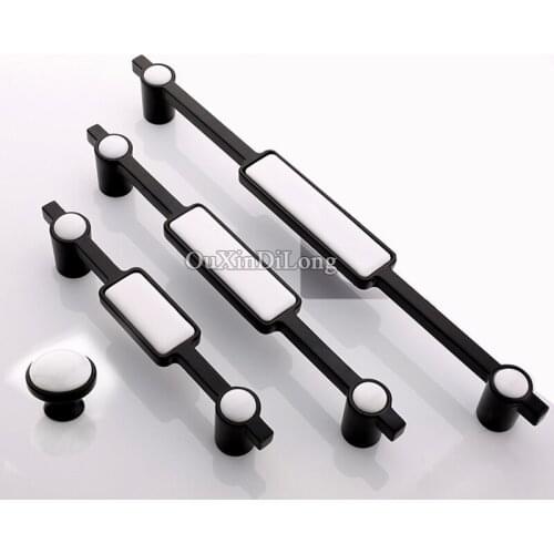 6PCS European American Style Kitchen Door Handles Ceramic Cupboard Wardrobe Drawer Wine Cabinet Pulls Handles and Knobs