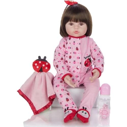 60 cm Lifelike Reborn Dolls Soft Silicone Vinyl Baby Doll bebes reborn bonecas Toy For Kid Birthday Gift
